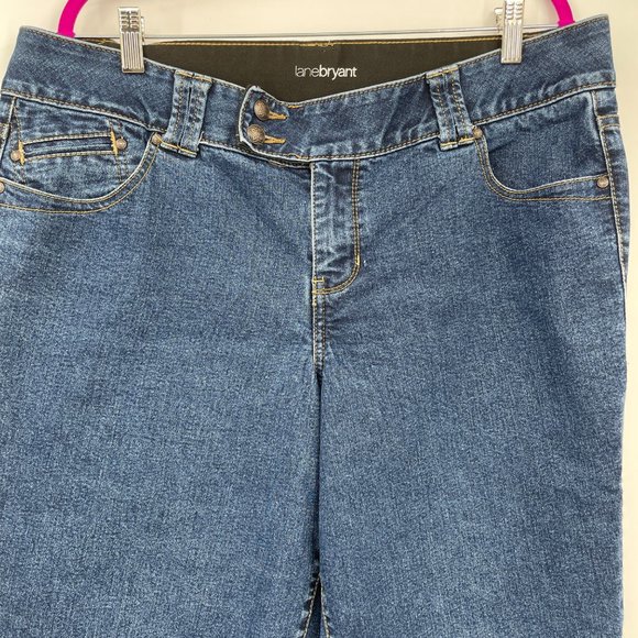 Lane Bryant Stretch Jeans Hi Rise Wide leg Cropped Crop Side Flap Womens Plus 16 - Picture 5 of 7